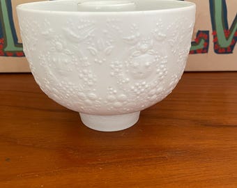 Rosenthal White Porcelain Bjorn Wiinblad Magic Flute Embossed Candle Holder