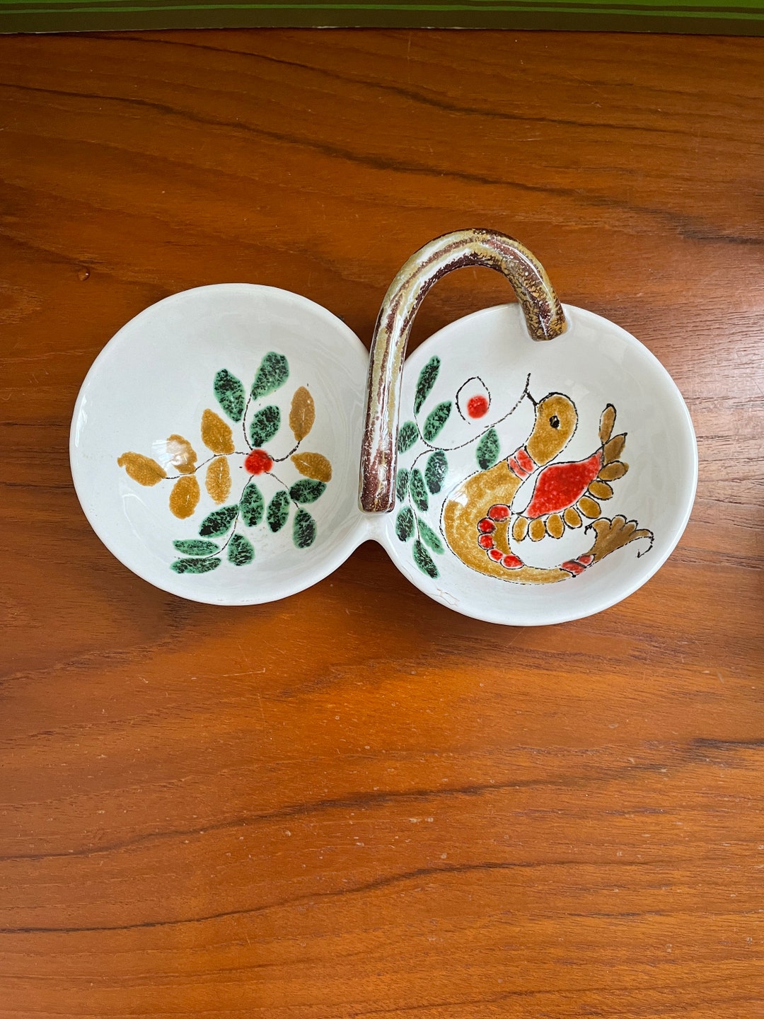 Vintage Italy Colorful Bird Condiment Dish/catchall - Etsy