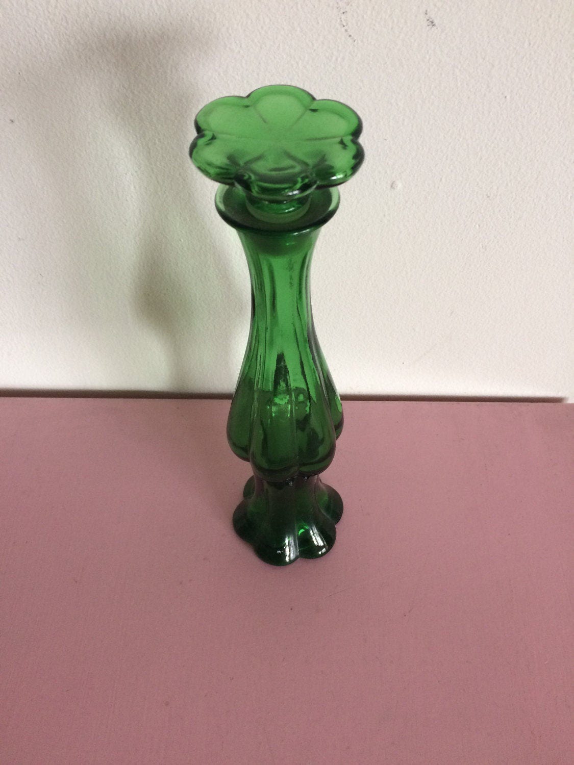 Vintage Emerald Green Avon Perfume/Bud Vase