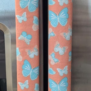 Refrigerator door handle covers (set of 2)/16&quot; long/kitchen décor/butterflies/reversible