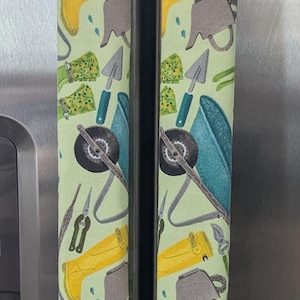 Refrigerator door handle covers (set of 3)/length 15.5&quot;/reversible/garden theme/Spring theme