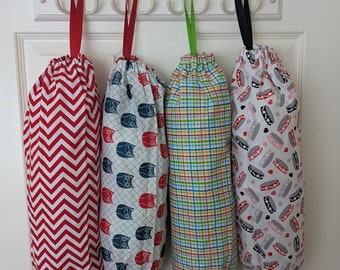 Cotton Fabric Grocery Bag Dispenser: Kitchen Storage Organizer