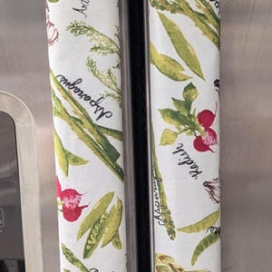 Appliance/Refrigerator door handle covers (set of 3)/length 15.5&quot;/kitchen décor/vegetable theme