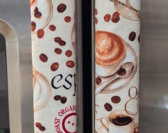 Coffee Refrigerator Handle Covers (Set of 2): Reversible Kitchen Decor
