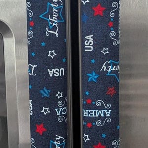Patriotic Refrigerator door handle covers (set of 2)/kitchen décor/length 15.5&quot;/Americana/4th of July decor