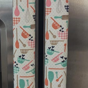 Appliance/Refrigerator door handle covers (Set of 4)/length 15.5&quot;/cooking theme/reversible