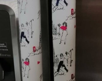 Refrigerator door handle covers (Set of 2)/length 16"/kitchen decor/reversible