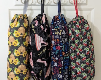 Cotton Grocery Bag Dispenser: Hanging Kitchen Storage