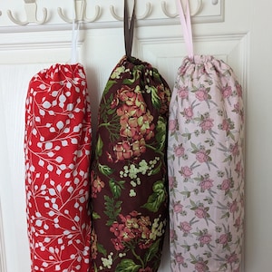 Plastic or grocery bag dispenser/bag holder/bag storage/kitchen storage/recycling/plastic bag storage