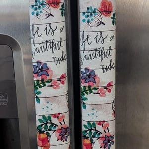 Refrigerator/Appliance handle covers (set of 3)/15.5&quot; long/reversible/Spring theme