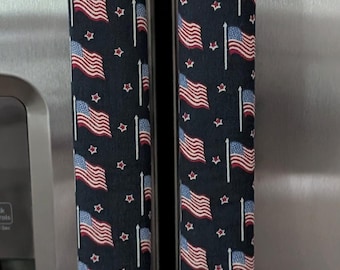 Patriotic Refrigerator door handle covers (set of 3)/length 15.5"/reversible/flags/Americana