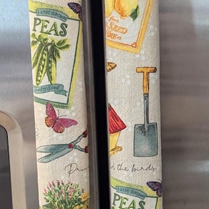 Refrigerator door handle covers (set of 2)/length 15.5&quot;/reversible/garden theme