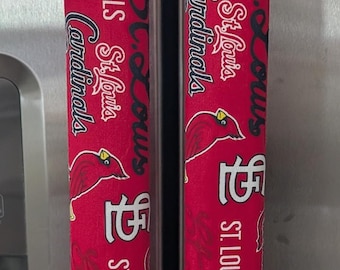 St Louis Cardinals Baseball Refrigerator Handle Covers: Reversible Kitchen Decor (Set of 2)