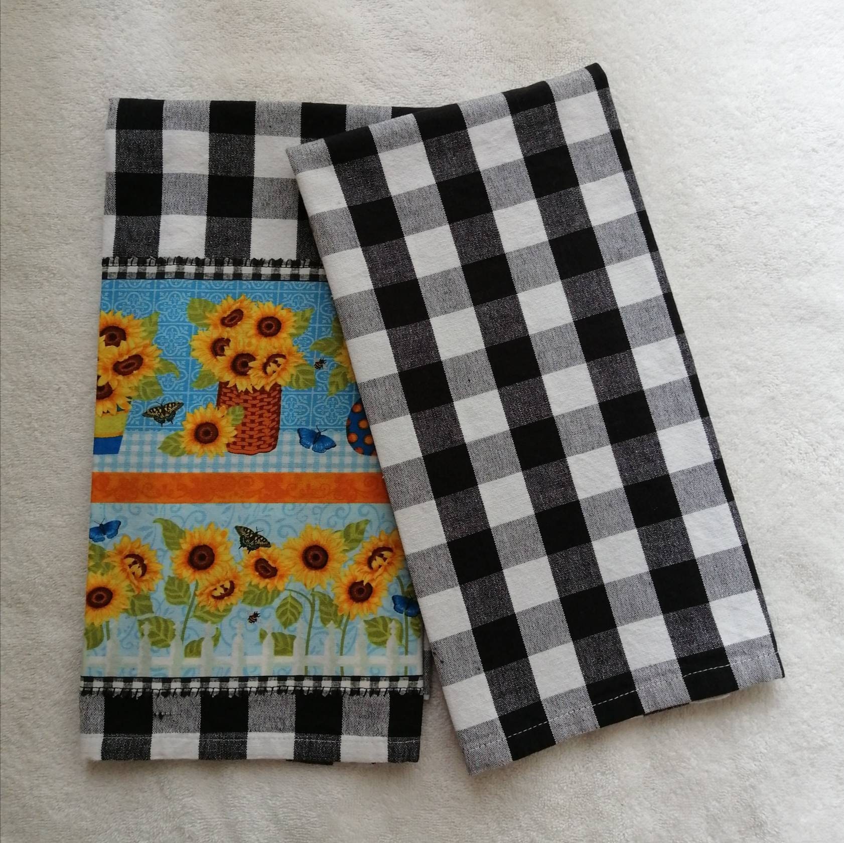 Toallas de cocina decorativas a cuadros de búfalo/toallas de | Etsy