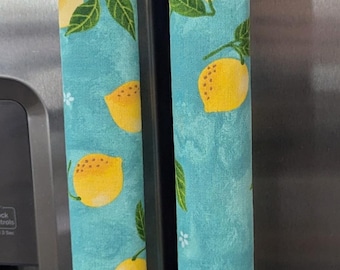 Refrigerator door handle covers (Set of 3)/length 15.5"/reversible/lemon theme