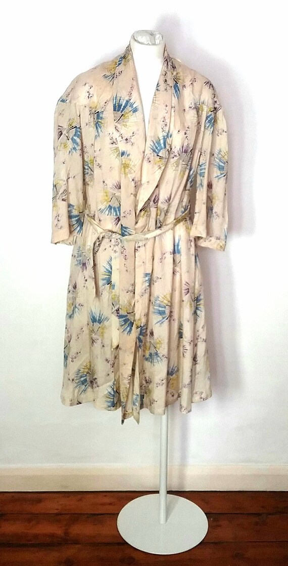 1930s Silk Print Robe