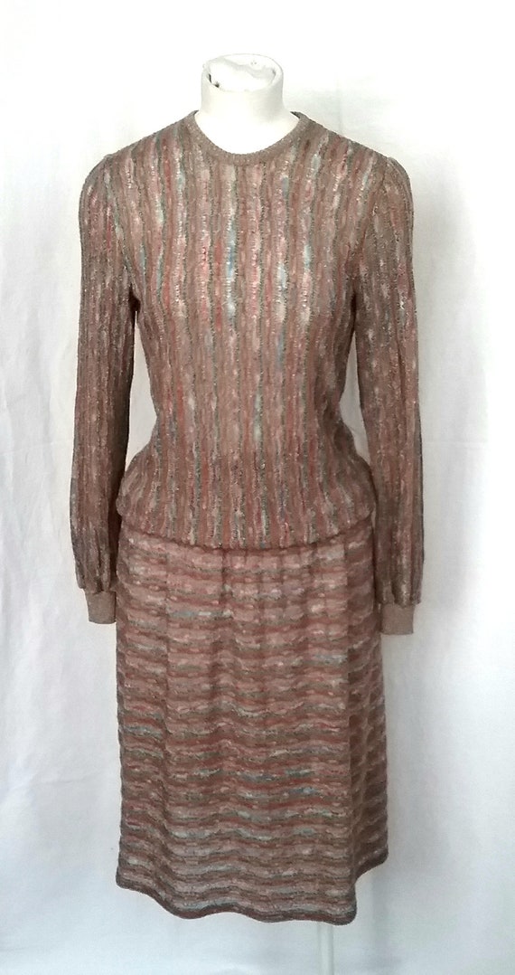 Late 1970s Frank Usher Knitted Suit