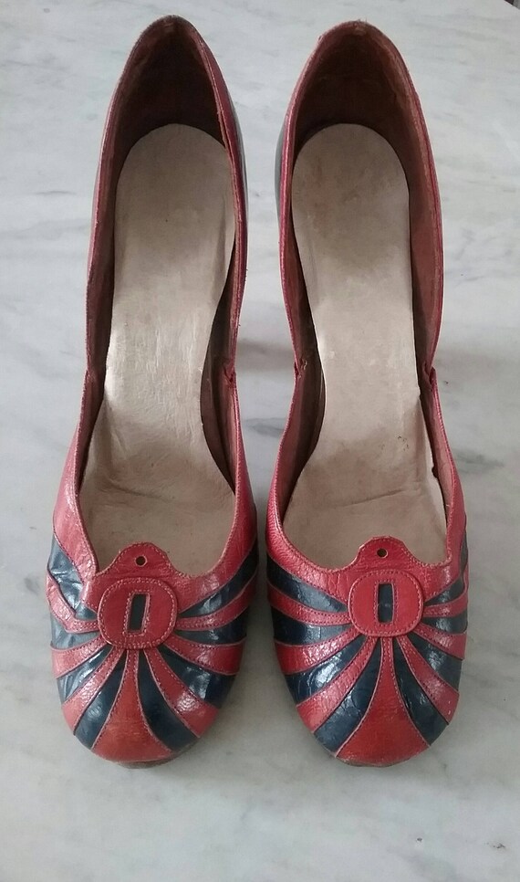 1930s Deco Leather Shoes