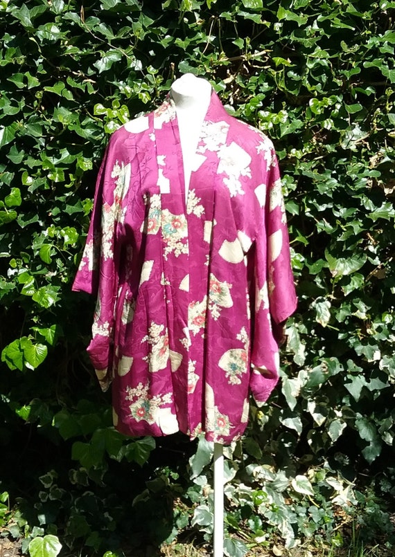 1940s Print Silk Kimono