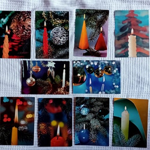 Weihnachts Postkarten, Gebraucht, 1970er-80er, 10er Set, Farbige Postkarten, Weihnachtsabend, Vintage, Ungarisch