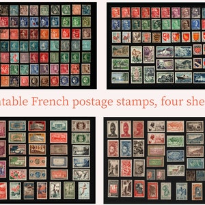 DIGITAL French and French Colonial Postage Staps. Antique, Vintage 1850-1970. Download Printable 300 DPI