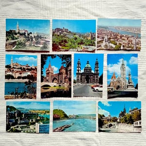 Budapest, conjunto de 10 postales a color, vintage, años 60 y 70