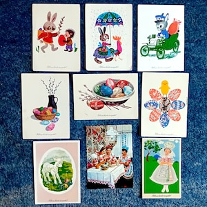 Cartoline di Pasqua, inutilizzate, vintage anni '60-'70, foto a colori, cartolina d'artista