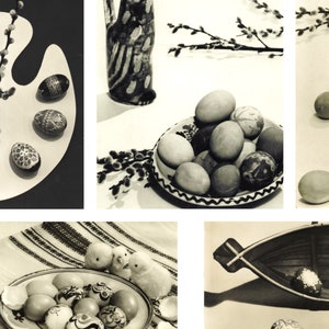 Easter Postcards, DIGITAL, Vintage 1960s-70s, Black and White real photos with White Background, Instant Download 300 dpi zdjęcie 2