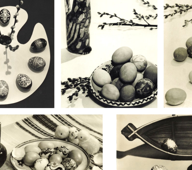 Easter Postcards, DIGITAL, Vintage 1960s-70s, Black and White real photos with White Background, Instant Download 300 dpi zdjęcie 2