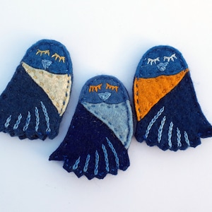Three Bluebirds, Felt Finger Puppets