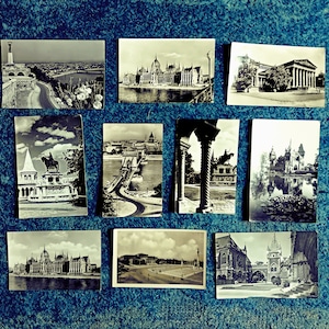 Budapest, lot de 10 cartes postales en noir et blanc, vintage des années 1960, vraies photos sur papier photo, Hongrie