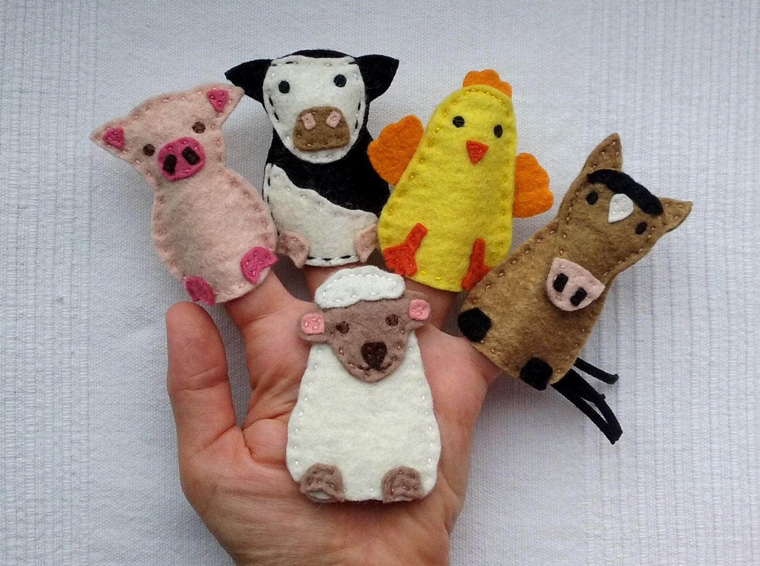 Farm animals finger puppets, Felt animals, Felt puppets