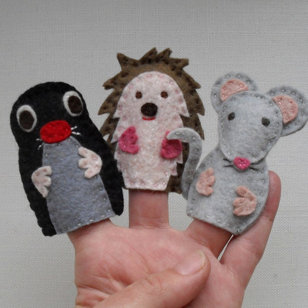 Finger puppet field animals, Felt animals, Felt puppets