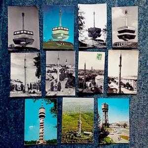 Türme, Minarette auf Vintage Postkarten, Set von 11, 1960er, 1970er Jahre, aus Ungarn