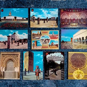 Maroc : Rabat, cartes postales anciennes, lot de 10, années 1970, années 1980