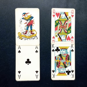 Paire de signets de cartes à jouer vintage, au dos des Agra Compact Casettes, Retro, env. Années 70-80