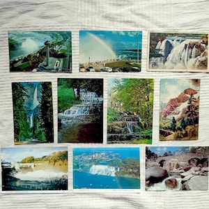 Cascades sur des cartes postales anciennes et vintage, lot de 10, années 1900-80 de différents pays
