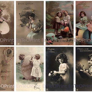 Antike Fotopostkarten Ostern. DIGITAL. Um 1900-1920. Vintage Ansichtskarten. Download Druckbar 300 DPI