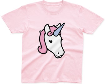 Kids Unicorn T-Shirt | 100% Cotton | Pink, Blue, Yellow and Grey