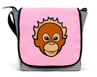Girls Orangutan Bag | Waterproof Canvas  | Cross Body Strap | Zip Fastening