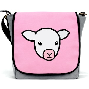 Sac d’agneau pour filles | | en toile imperméable à l’eau | de sangle de corps croisé Fermeture à glissière