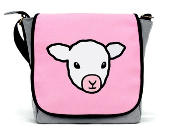 Girls Lamb Bag | Waterproof Canvas  | Cross Body Strap | Zip Fastening