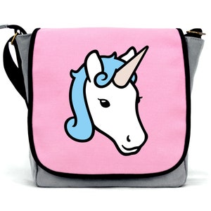 Girls Unicorn Bag | Waterproof Canvas  | Cross Body Strap | Zip Fastening