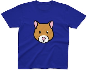 Kids Hamster T-Shirt | 100% Cotton | Pink, Blue Yellow and Grey