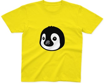 Kids Penguin T-Shirt | 100% Cotton | Pink, Blue, Yellow and Grey