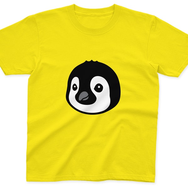 Camiseta Pingüino Niños / 100% Algodón / Rosa, Azul, Amarillo y Gris