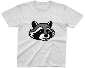 Kids Raccoon T-Shirt | 100% Cotton | Pink, Blue, Yellow and Grey
