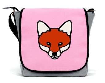 Girls Fox Bag | Waterproof Canvas  | Cross Body Strap | Zip Fastening