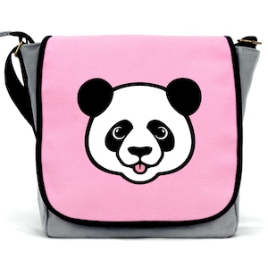 Sac Panda pour filles | | en toile imperméable à l’eau | de sangle de corps croisé Fermeture à glissière