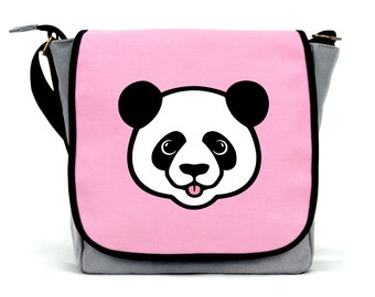 Girls Panda Bag | Waterproof Canvas  | Cross Body Strap | Zip Fastening